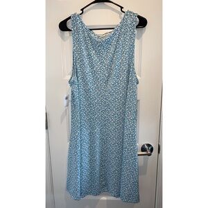 Floral Blue Sleeveless Dress